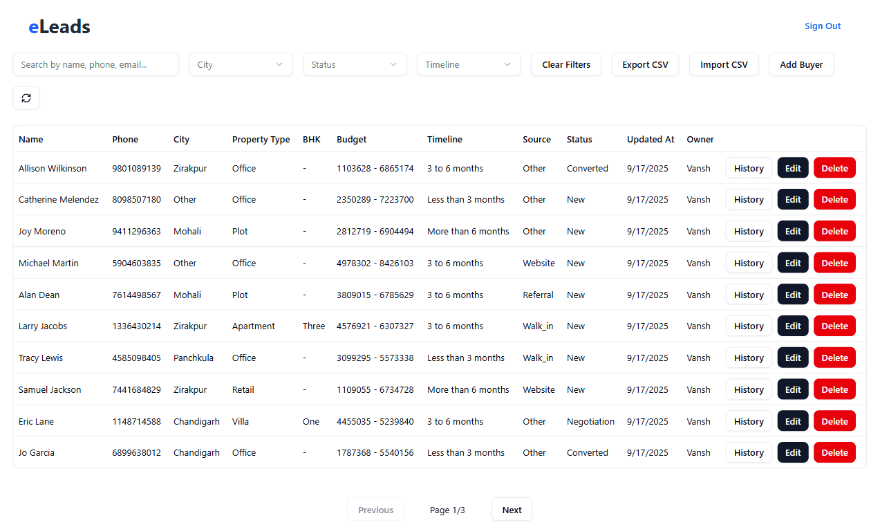 Leads Management App screenshot 2