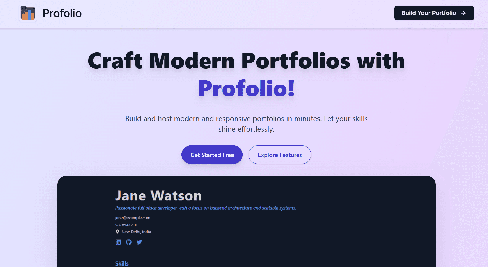 Profolio screenshot 1